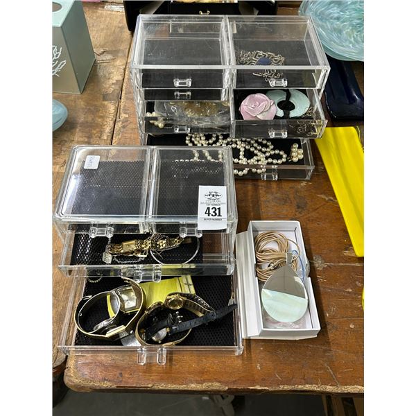 Classic Jewelry Display Box w/Some Estate Jewelry and Watches Noviforce