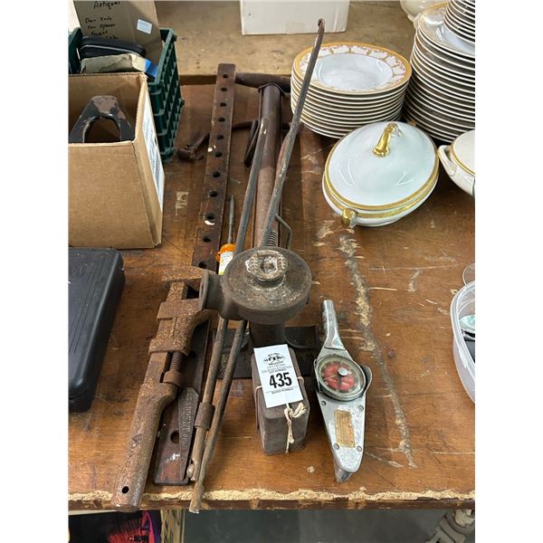 Snap On Vintage Inch To Pound Gauge, Old Tools w/Bike Pump