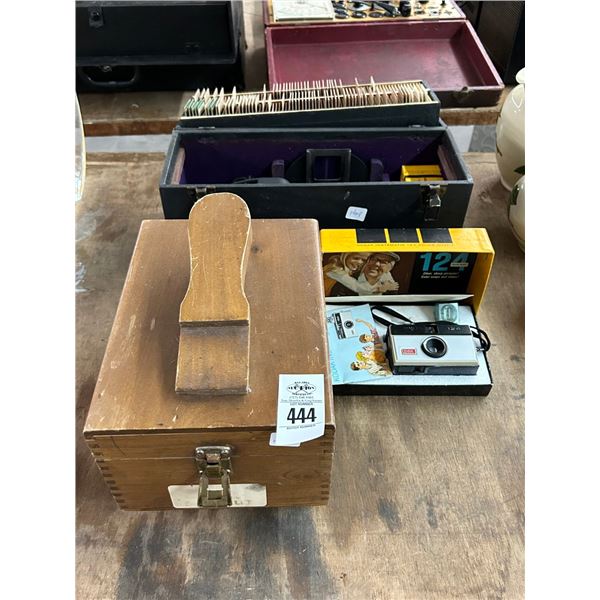Slide Projector w/Slides, Vintage Camera, Shoeshine Box