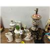 Image 1 : Asst. Souvenir Steins Rockwell, Painted Italian Lamp, Cast Candlestands, Figurine