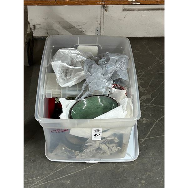 Bowls and Asst. Home Goods In Tote