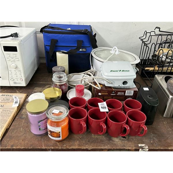 Candles, Mugs, Crockpot, Cooler, Sprinkler