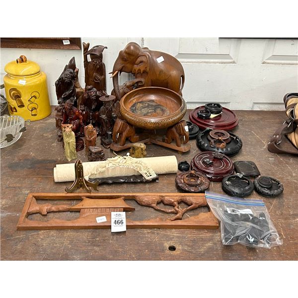 Carved Elephants, Mud Mens, Oriental Stands, Easels, Décor