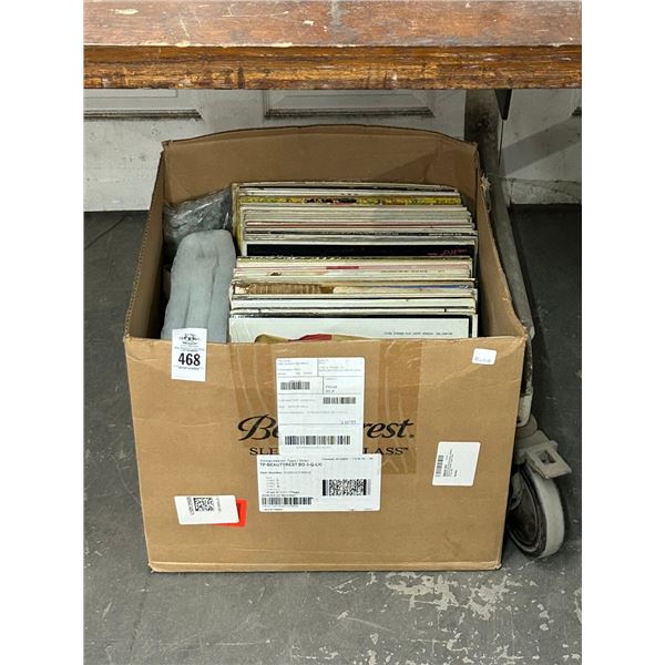 Box of Vinyl Record Albums