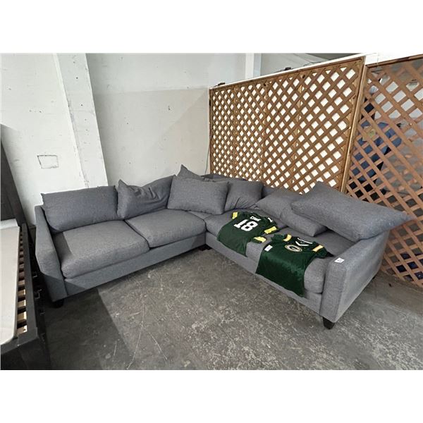 Gray 3 Pc. Cloth Sectional Sofa