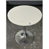 Image 1 : Chrome Base Adjustable Height White Round Table