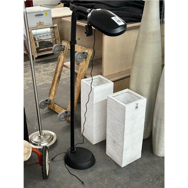 Black Flex Boom Floor Reading Lamp