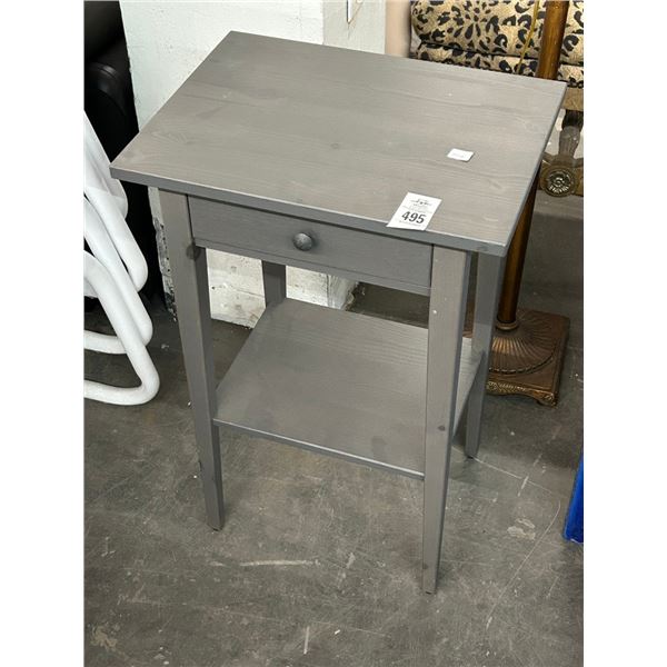 Gray Small End Table w/Drawer