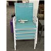 Image 1 : Blue/White Patio Armchairs - Set of 4