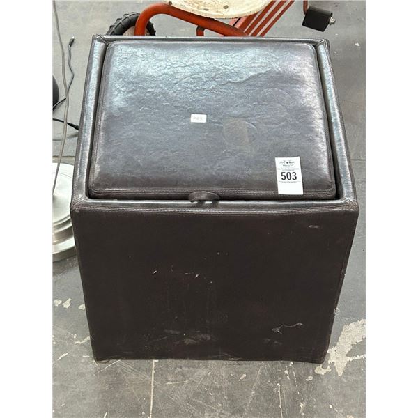 Mocha Padded Storage Ottoman