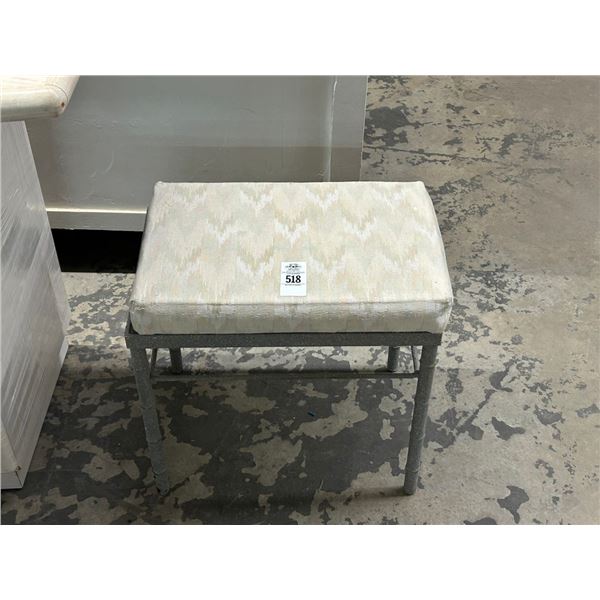 Gray Padded Vanity Stool