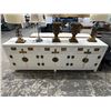 Image 1 : White w/Brass Trim Oriental Server Cabinet