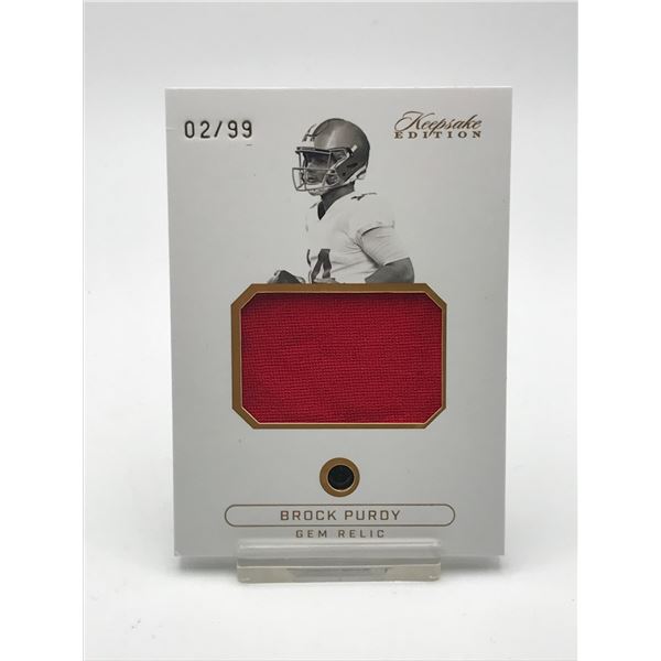 2025 BROCK PURDY BLACK DIAMOND GEM RELIC CARD 02/99
