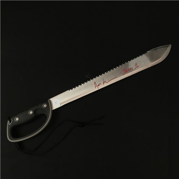 AEI LEHMAN SIGNED AND INSCRIBED JASON MACHETE WITH COA