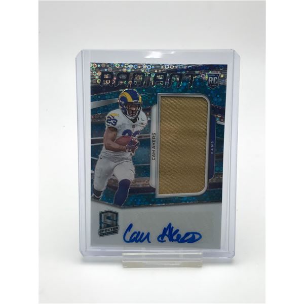 2020 PANINI PRIZM SPECTRA FOOTBALL NO.12 CAM AKERS 41/60 PATCH AUTO RADIANT ROOKIE