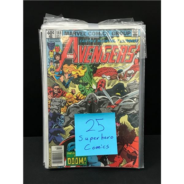 LOT OF 25 SUPERHERO COMICS VARIOUS TITLES