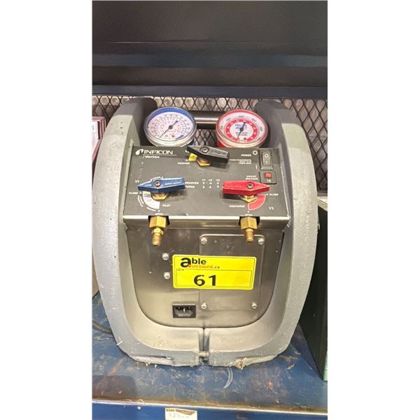 INFINCON VORTEX 708-202-G1 550 MAX PSI DUAL REFRIGERANT RECOVERY MACHINE (NO POWER CORD)