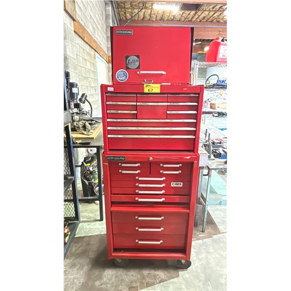 ULTRA PRO 2-PC 22 DRAWER PORTABLE TOOL BOX WITH ASSORTED TOOL CONTENTS INCLUDING; MULTIMETERS,