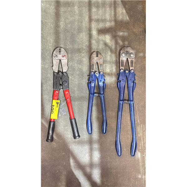 3 HEAVY DUTY BOLT CUTTERS