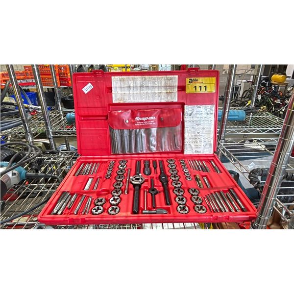 SNAP ON TAP & DIE SET WITH DRILL BIT/SPIRAL EXTRACTOR SET *SOME PIECES MISSING*