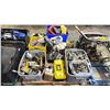 Image 1 : PALLET OF INDUSTRIAL GOODS - HARDWARE, SPRAY PAINTS, SMALL HAND TOOLS, SMALL PARTS ORGANIZERS WITH