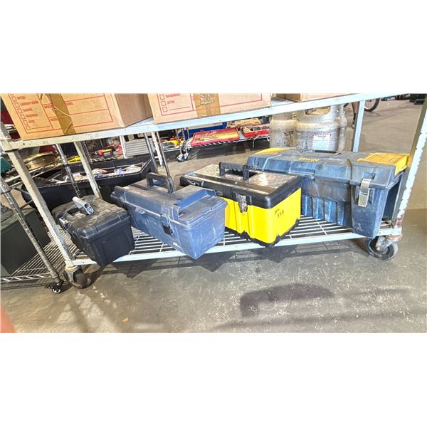 FOUR ASSORTED SIZE EMPTY TOOL BOXES