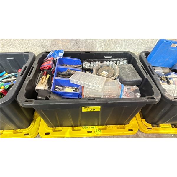STORAGE BIN OF INDUSTRIAL GOODS - HEAVY DUTY DRILL BITS, SMALL PARTS ORGANIZERS WITH CONTENTS,