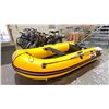 Image 1 : GREAT PACIFIC RXK270 ROLLUP INFLATABLE BOAT WITH ALUMINUM OARS AND PUMP. RATED 10 H.P. 3 PERSON