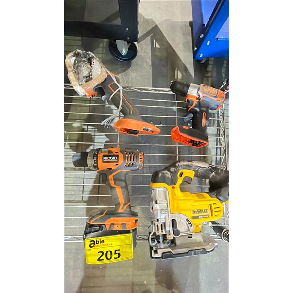 RIDGID, DEWALT & BLACK & DECKER BATTERY OPERATED HAND TOOLS