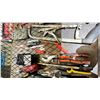 Image 3 : SHELF OF SMALL HAND TOOLS - SCREWDRIVERS, WRENCHES, STAPLER, HAMMER, SAW & MORE
