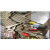 Image 4 : SHELF OF SMALL HAND TOOLS - SCREWDRIVERS, WRENCHES, STAPLER, HAMMER, SAW & MORE