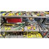 Image 1 : SHELF OF SMALL HAND TOOLS - AXES, PRY BARS, BOLT CUTTERS, BOX CUTTERS, & MORE
