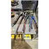 Image 2 : SHELF OF SMALL HAND TOOLS - AXES, PRY BARS, BOLT CUTTERS, BOX CUTTERS, & MORE