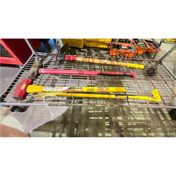 SLEDGE HAMMERS, PRY BAR & AXE