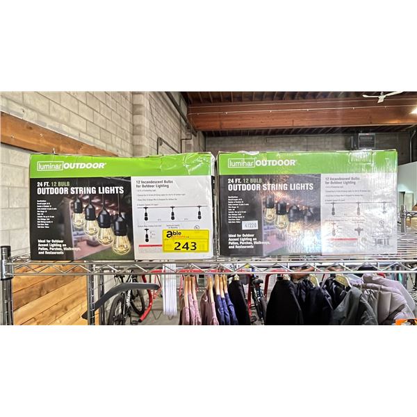 TWO BOXES OF LUMINAR OUTDOOR 12 BULB STRING LIGHTS