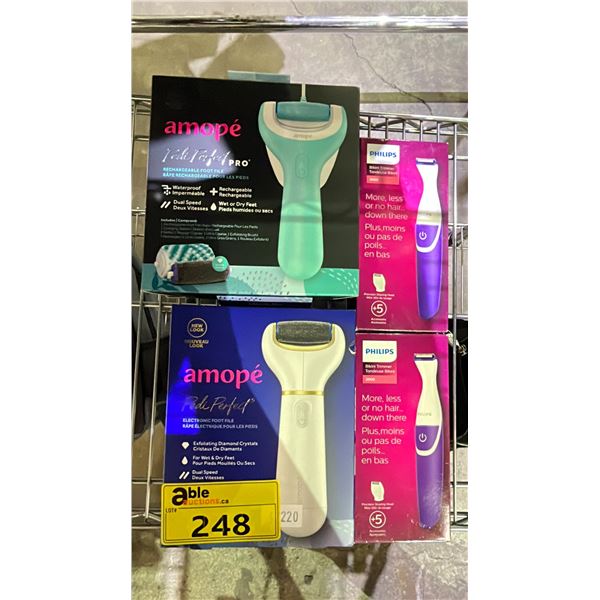AMOPE ELECTRONIC FOOT FILES & PHILIPS BIKINI TRIMMERS