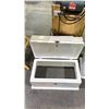 Image 2 : TWO FIBREGLASS BOAT SEATS WITH STORAGE COMPARTMENT UNDERNEATH & BOX OF HARDWARE