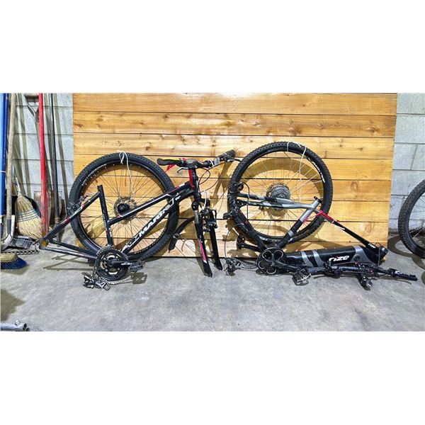 MARIN BIKE FRAME, RIZE E-BIKE FRAME & 2 BIKE WHEELS