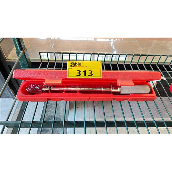 SNAP ON 4934220 3/8" DRIVE METRIC ADJUSTABLE CLICK TYPE FIXED RATCHET TORQUE WRENCH IN A HARD