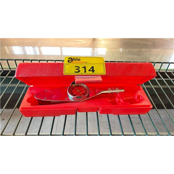 SNAP ON TE12A TORQOMETER 3/8" SQUARE DRIVE IN A HARD TRANSPORT CASE