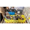 Image 1 : PALLET OF ASSORTED TOOLS INCLUDING: WATER PUMP, JACK, BOSCH ANGLE GRINDER, & MORE