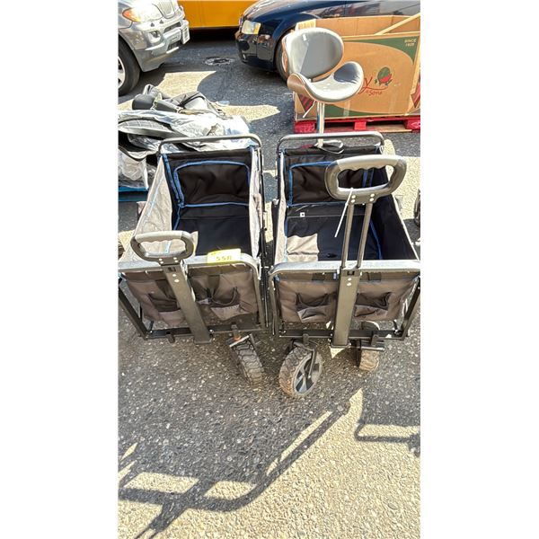 (2) MAX SPORTS HEAVY DUTY COLLAPSIBLE WAGONS - *MAY BE MISSING PARTS & PIECES/WORKING CONDITION