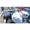 Image 2 : PALLET OF ASSORTED ITEMS INCLUDING; WATER BOILER/WARMER, TOWER FAN, AIR FRYER & MORE (UNKNOWN