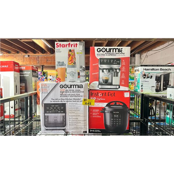 GOURMIA AIR FRYER, INSTANT POT, GOURMIA ESPRESSO MACHINE & STARFRIT BLENDER