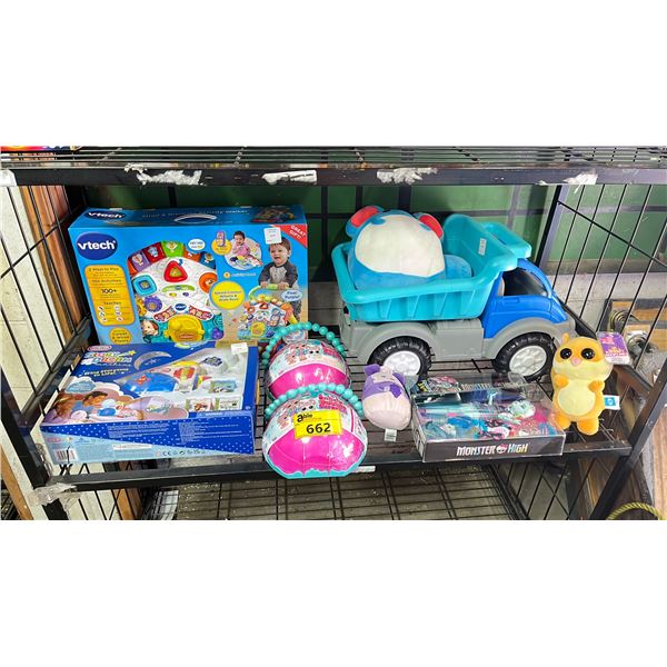 SHELF OF TOYS: VTECH STROLL & DISCOVER, LOL SURPRISE SETS, MONSTER HIGH FRANKIE-STEIN & MORE