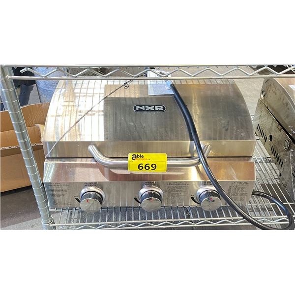 NXR STAINLESS STEEL TABLE TOP PROPANE BBQ - *WORKING CONDITION UNKNOWN*