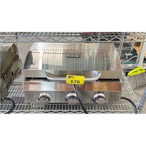 NXR STAINLESS STEEL TABLE TOP PROPANE BBQ - *WORKING CONDITION UNKNOWN*