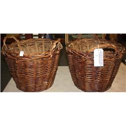 2 Antique Hand Made Gathering Baskets