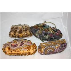 4 Designer Beaded Purses