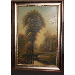 Framed Print of Trees by a River